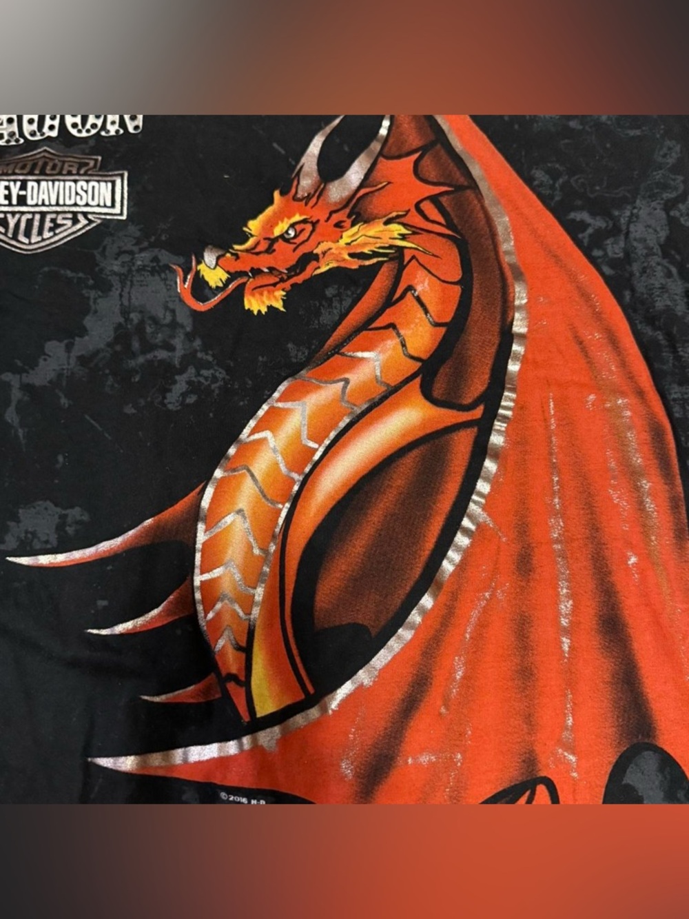 Harley Davidson Dragon Rhinestone Tee - Picture 6 of 6